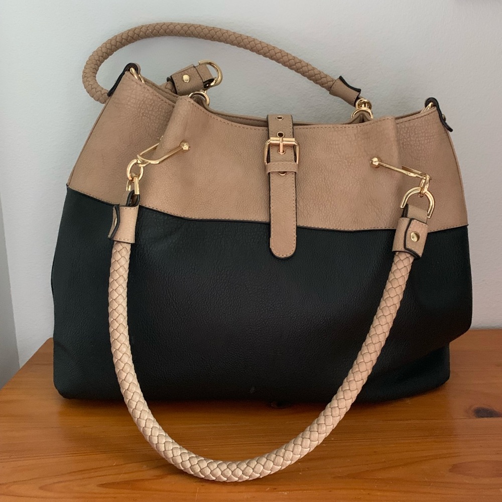 Wilson’s Leather two piece black and tan purses